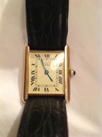 Close up Cartier Argent watch.