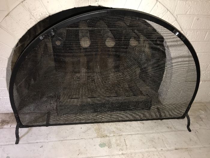 Fireplace screen and grate