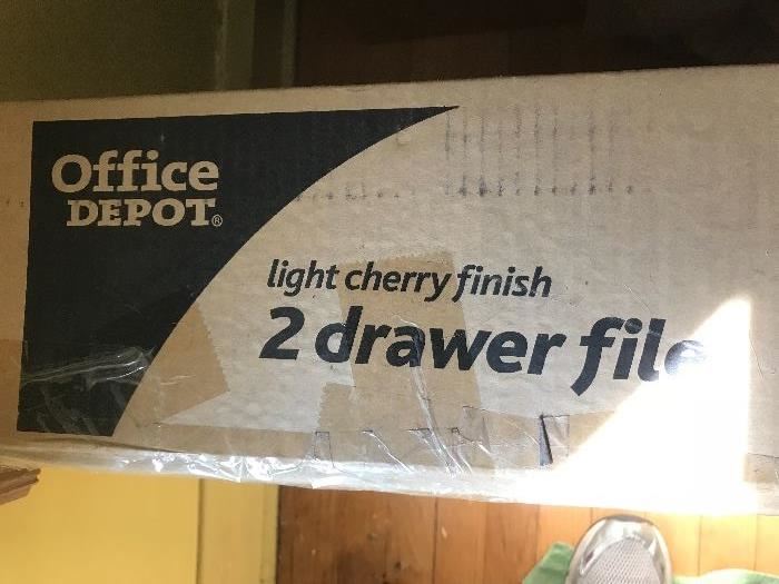 Office Depot light cherry finish 2 drawer file new in box!