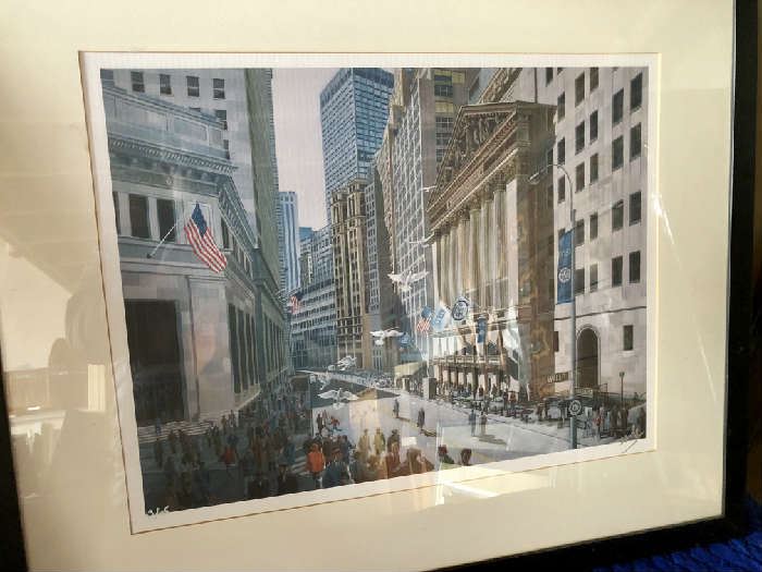Framed & Matted New York Stock Exchange