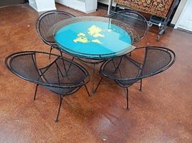 Salterini W, Iron Table & 4 Chairs
