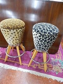 Pr. Modern Safari Print Bar Stools