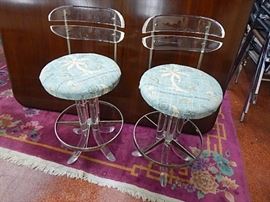 Pr Tommy Bahama Lucite Bar Stools
