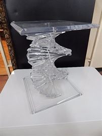 Modern Lucite Spiral Steps Side Table