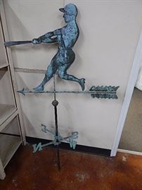 Copper Baseball Batter Weather Vane