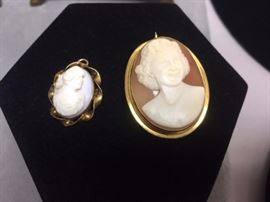 14kt shell cameos