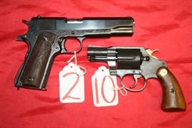 2 - COLT 1911 A1 AUTO 45 1944 MILITARY
10 - COLT AGENT REVOLVER 38
 