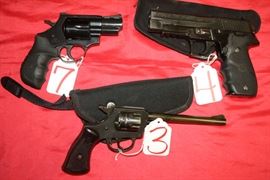 7 EAA EA/R REVOLVER 357
3 H&R 622 REVOLVER 22 6"
4 SIG SAUER P226 AUTO 40 STAINLESS, HOGUE GRIPS