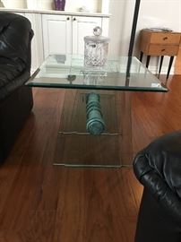 Pair of Beveled Glass Contemporary End Tables