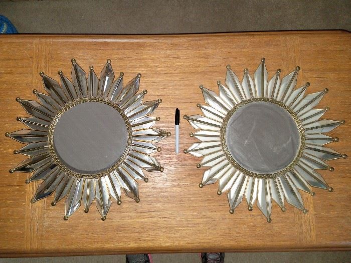 Decorative sunburst mirrors