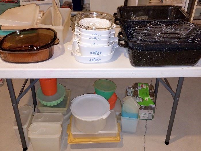 Tons of kitchen misc. Vintage tupperware