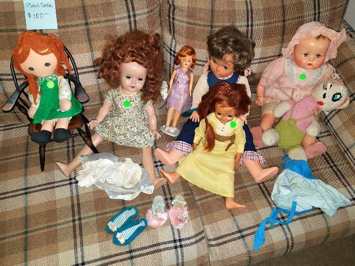 Vintage dolls and clothing