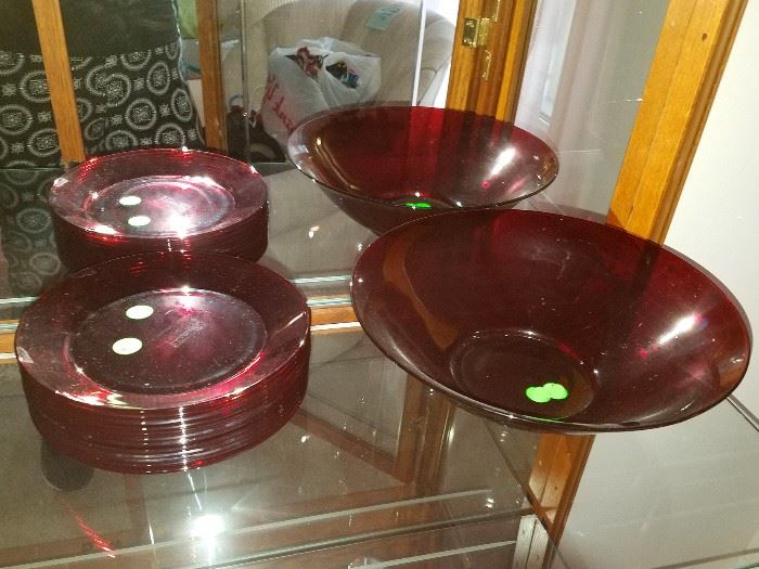Ruby red dishes