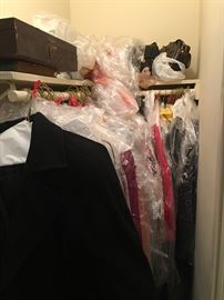 As we mentioned... closets FULL of clothes... I couldn't yet get a good picture of the other closets because the path to the doors is full and we can't get over to them let alone open them!!!