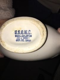 There is a set of USQMC United States Quarter Master Corp gravy boats.