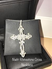 Nadri Rhinestone Cross Necklace 