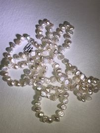 48” knotted freshwater pearl strand 