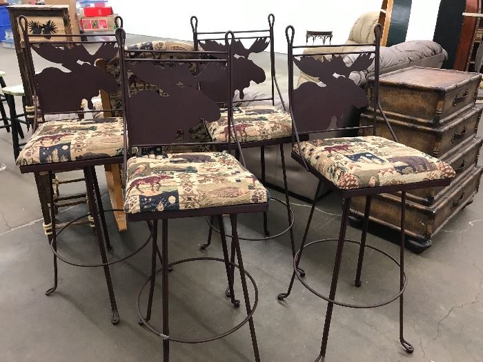Moose/northwood theme set of four bar stools 