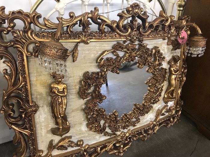 Antique figural  guild mirror 