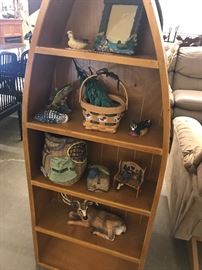 Boat themed bookshelf and north woods decor
