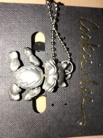 Articulated teddy bear pendant by Cookie Lee