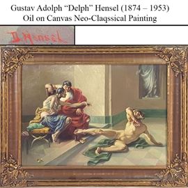 Art Hensel Gustav Adolph Oil On Canvas Neoclassical Scene