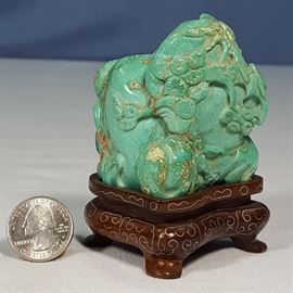 Asian Arts Carved Stone Turquoise Mountain