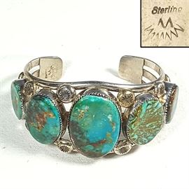Jewelry Sterling Silver NA Turquoise Cuff Bracelet