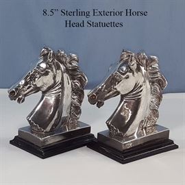 Sterling Exterior Horse Head Statuettes