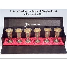 Sterling Silver Towle Cordials In Presentation Box