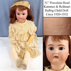 Toys Dolls Kammer Reinhart Halbig 31 Inch Porcelain Head