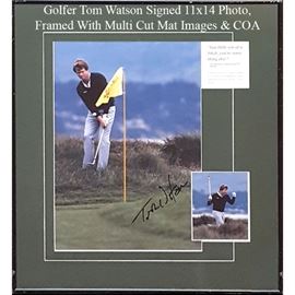 Ephemera Signed Photo Tom Watson Golfer Framed With COA