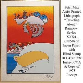Art Max Peter Colored Lithograph Traveling Along