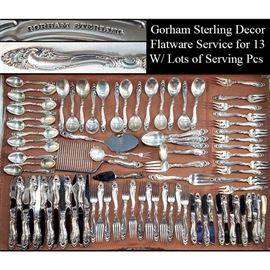 Sterling Silver Gorham Decor Service For 13 With Extras