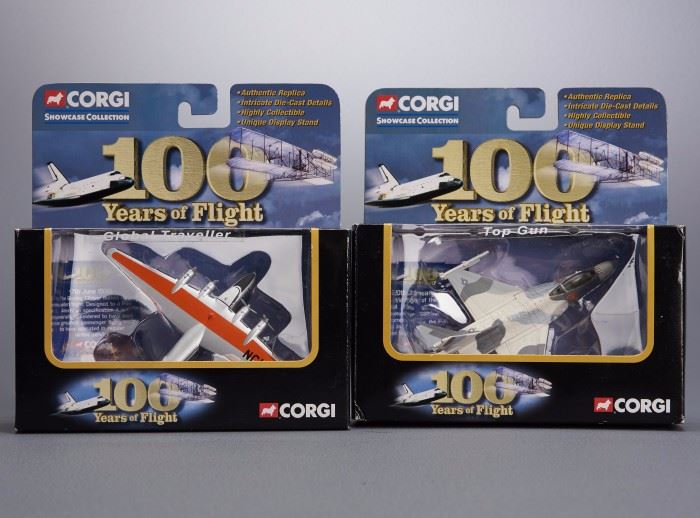 Offered is a lot of 2 boxed 100 Years of Flight vehicles from Corgi. The boxes show minor shelf wear but the toys are undamaged. Please see the photos at completeset.com for details.