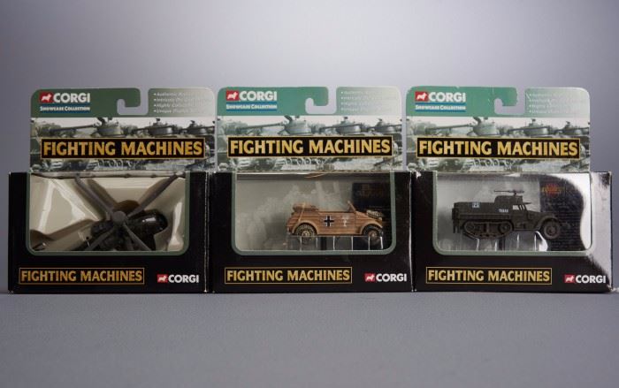 Offered is a lot of 3 boxed Fighting Machine vehicles from Corgi. The boxes show minor shelf wear but the toys are undamaged. Please see the photos at completeset.com for details.