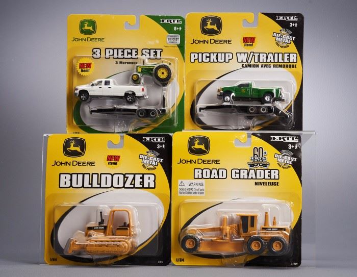 Offered is a lot of 6 John Deere vehicles from ERTL. The packages show minor shelf wear but the toys are undamaged. Please see the photos at completeset.com for details.