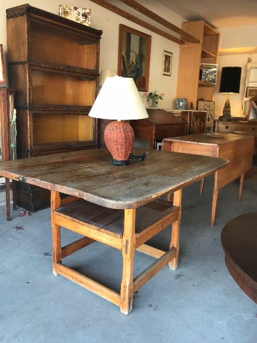Antique Pine slat table Rustic