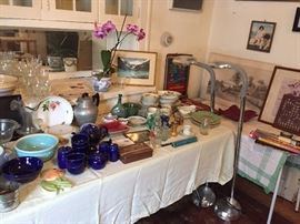 LOTS of 40s and 50s McCoy, Roseville, USA bowls, vases, et. lamps, orchid