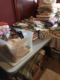 rugs, doilies, tea towels, sheets