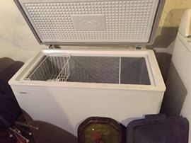 great clean freezer in basement