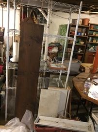 tall white metal baker's shelf