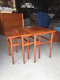 Danish modern stacking tables