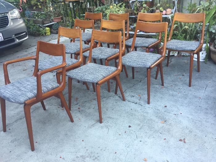 Kai Kristainsen boomerang dining chairs