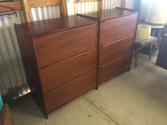  Mid century file cabinet in walnut. Could hold record albums