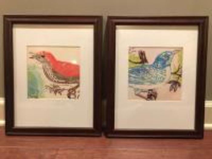 Framed Bird prints