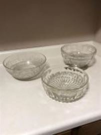 pressed glass serving bowls