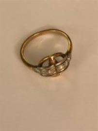 10K yellow gold and diamond ring