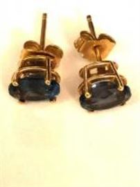 14k gold and stone earrings