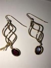 gold and garnet earrings